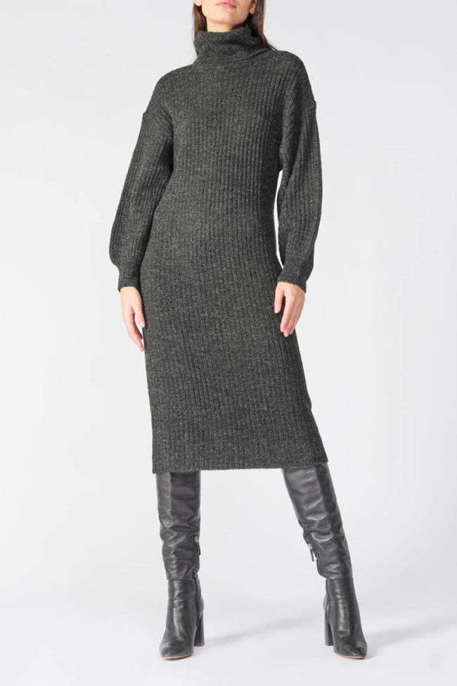 Robe pull longue Marimet gris foncé chiné