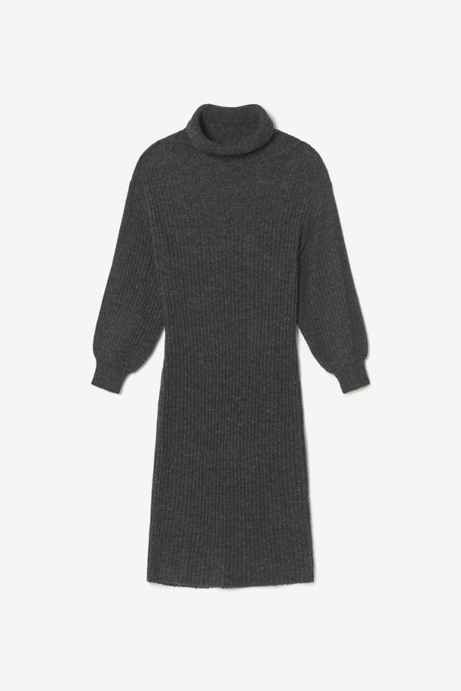 Robe pull longue Marimet gris foncé chiné