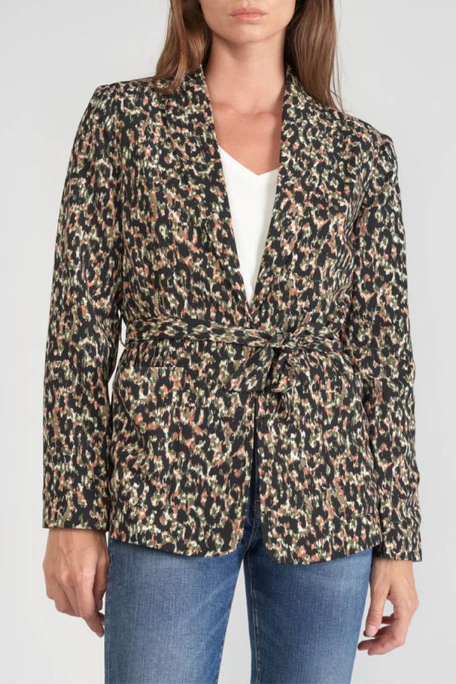 Veste blazer Myrtle à motif léopard kaki
