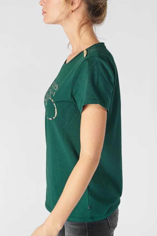 T-shirt Oulia vert sapin imprimé
