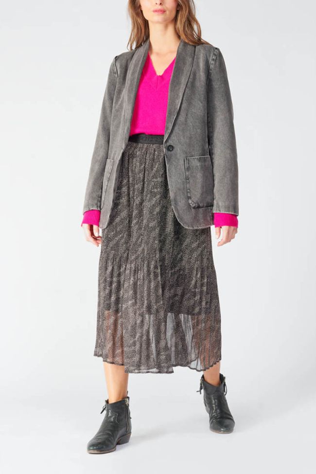 Veste blazer Paoubis en tencel gris