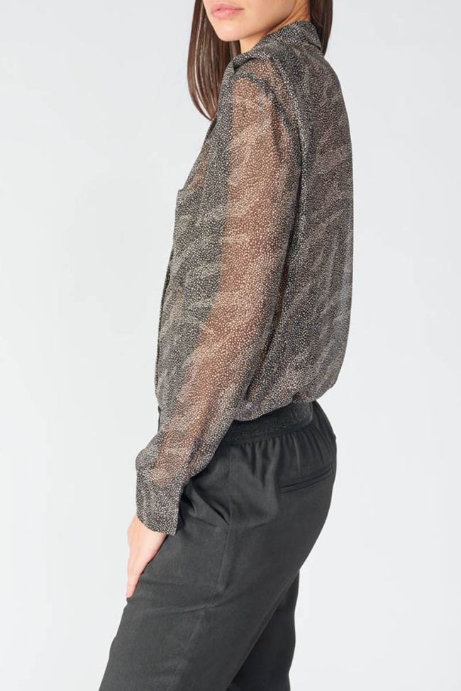 Chemise Winny noire à motif animalier