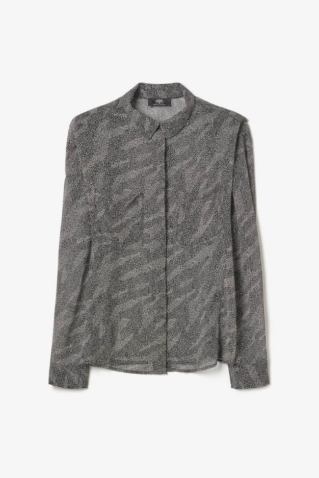 Chemise Winny noire à motif animalier