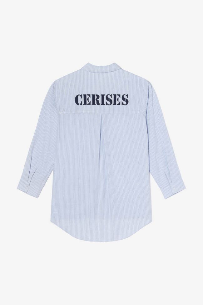 Chemise oversize Basegi à rayures bleu ciel