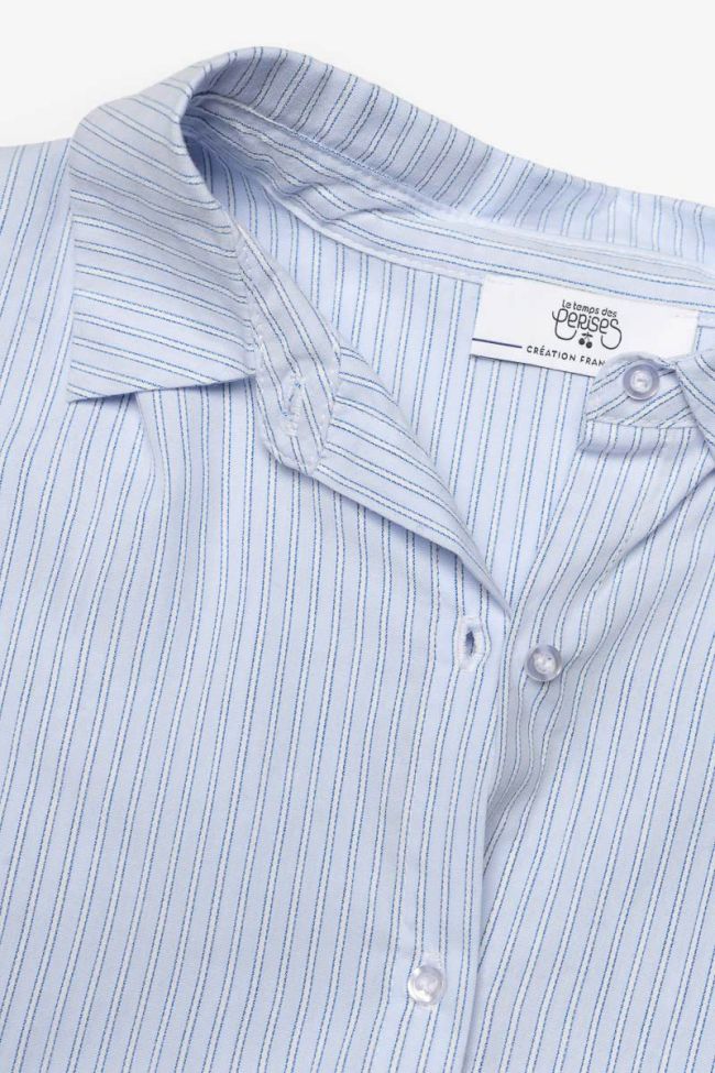 Chemise oversize Basegi à rayures bleu ciel