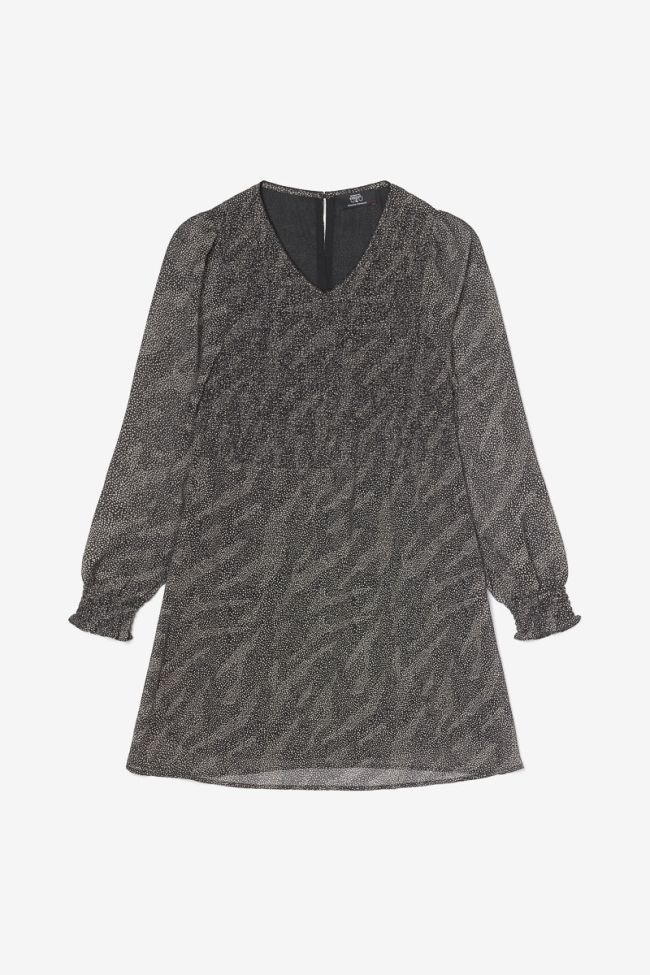 Robe Berenigi noire à motif animalier