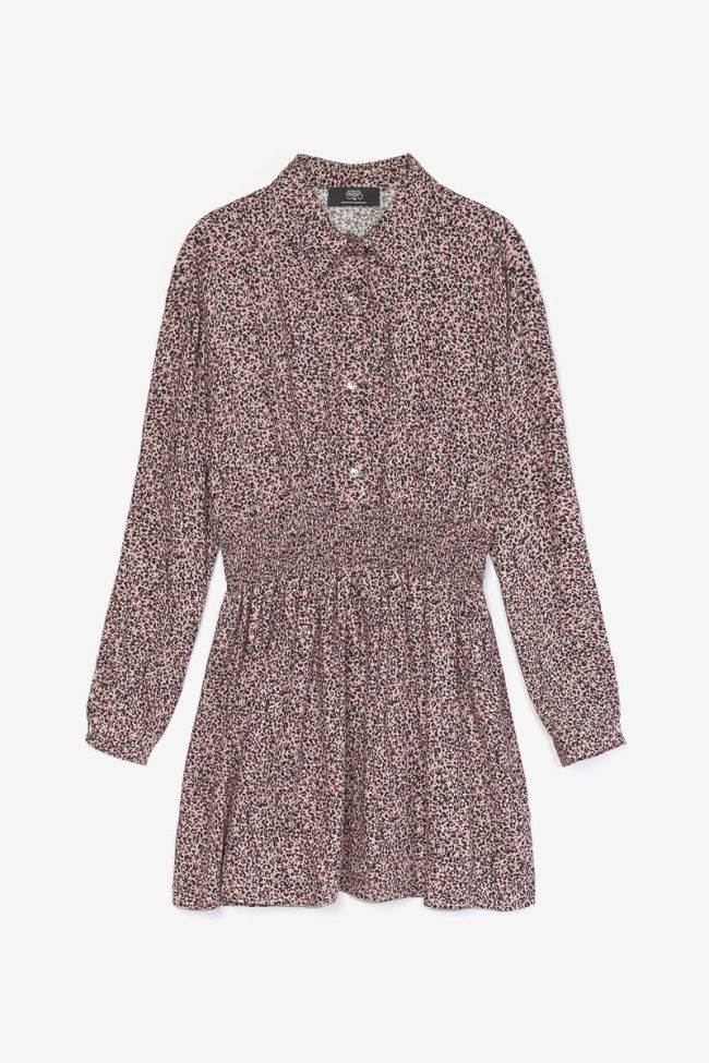 Robe Chelseagi rose à motif léopard
