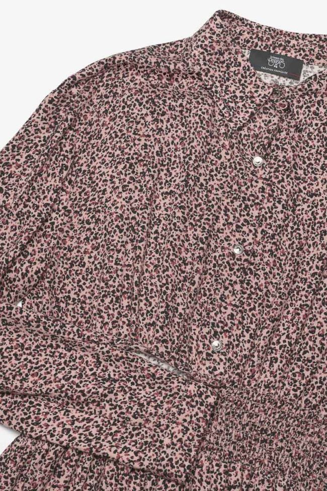 Robe Chelseagi rose à motif léopard