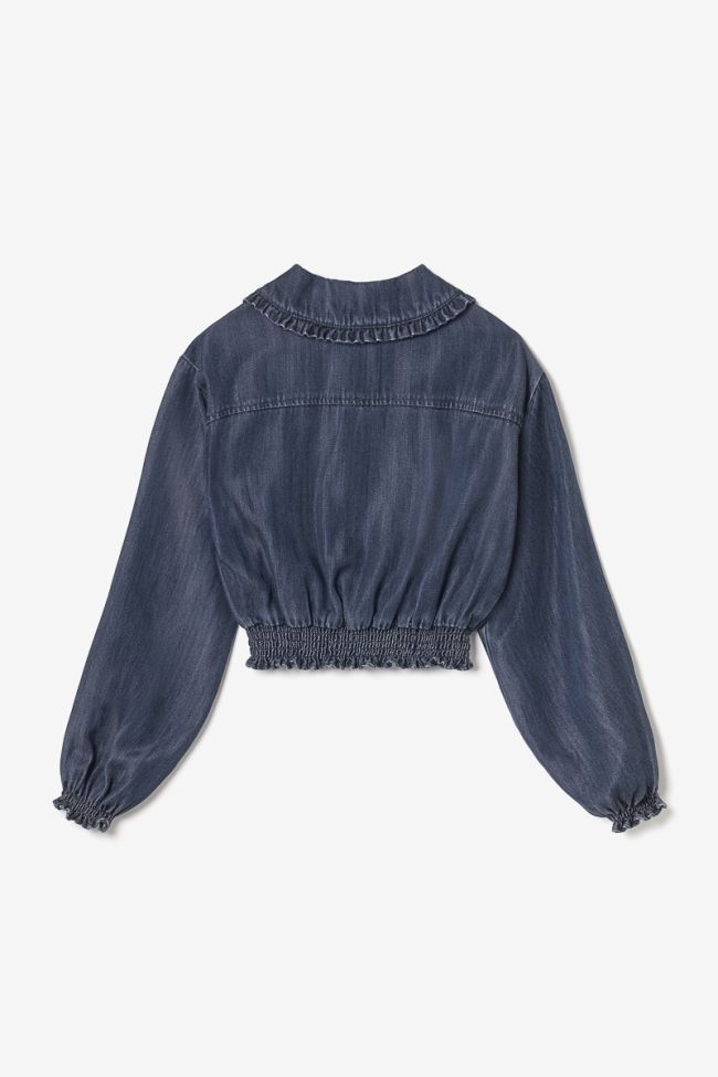 Blouse Macchigi en tencel bleu