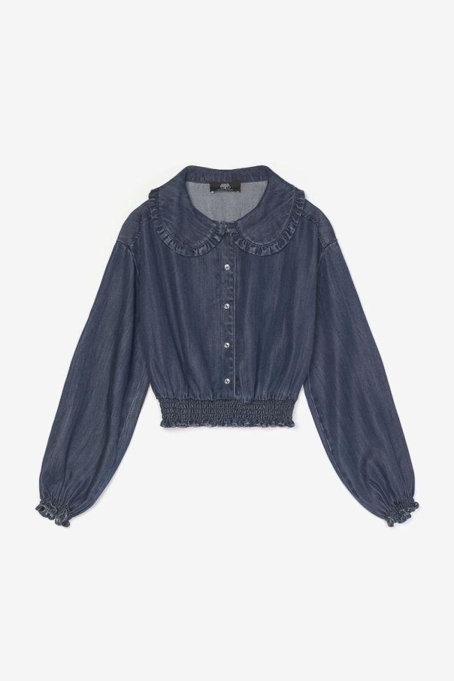 Blouse Macchigi en tencel bleu