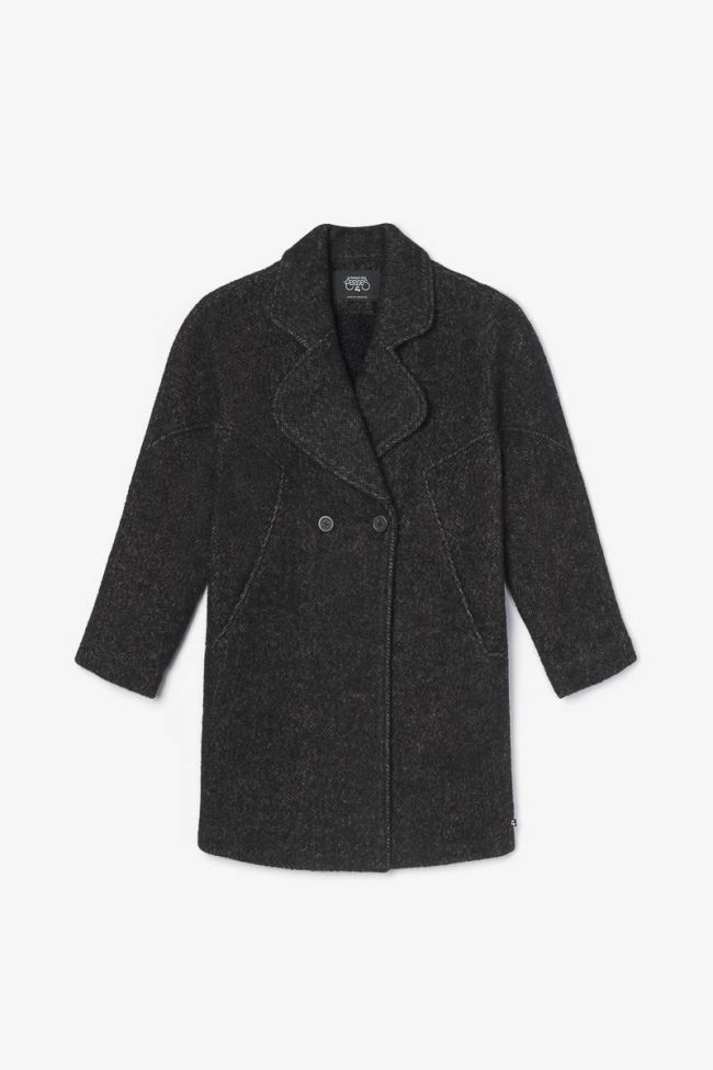 Manteau Shawgi marron à motif chevrons