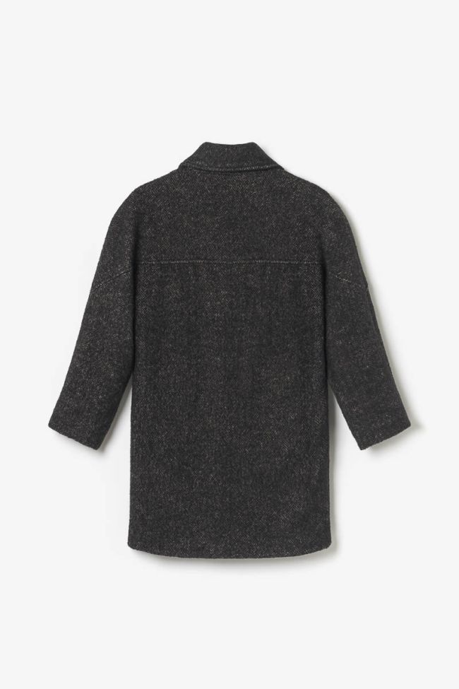 Manteau Shawgi marron à motif chevrons