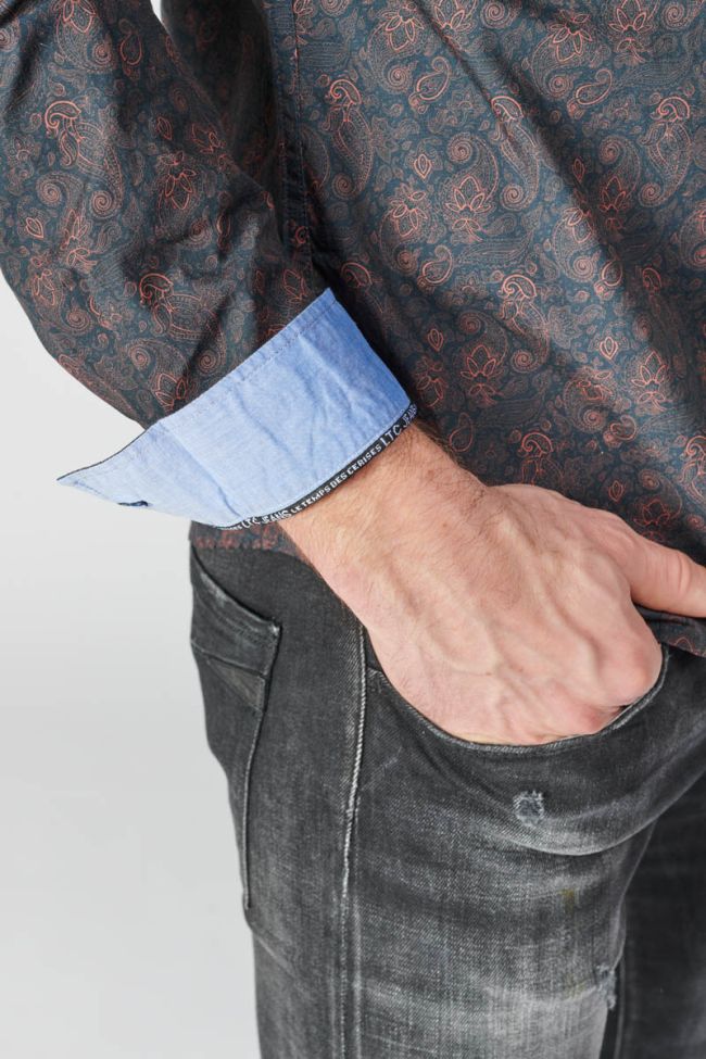 Chemise Briar noir à motif cachemire