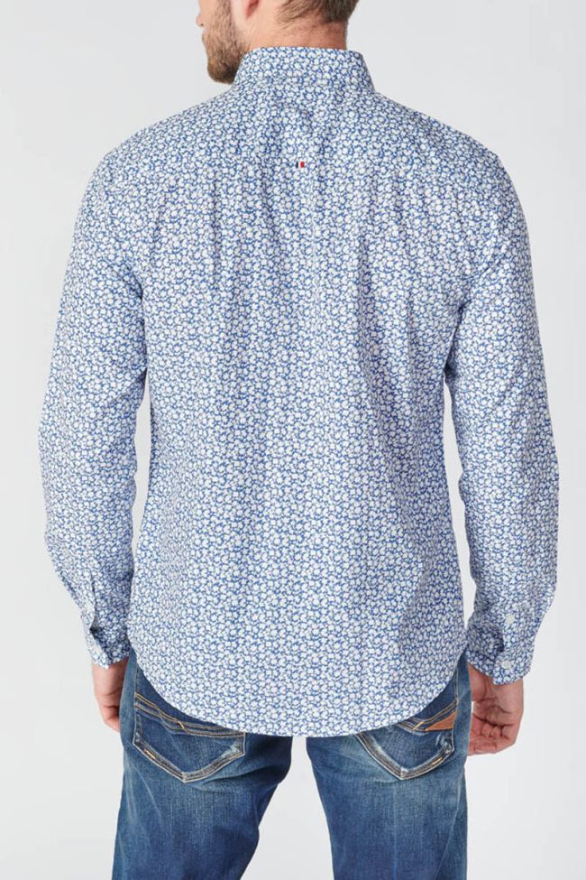 Chemise Brotel bleue à motif feuilles