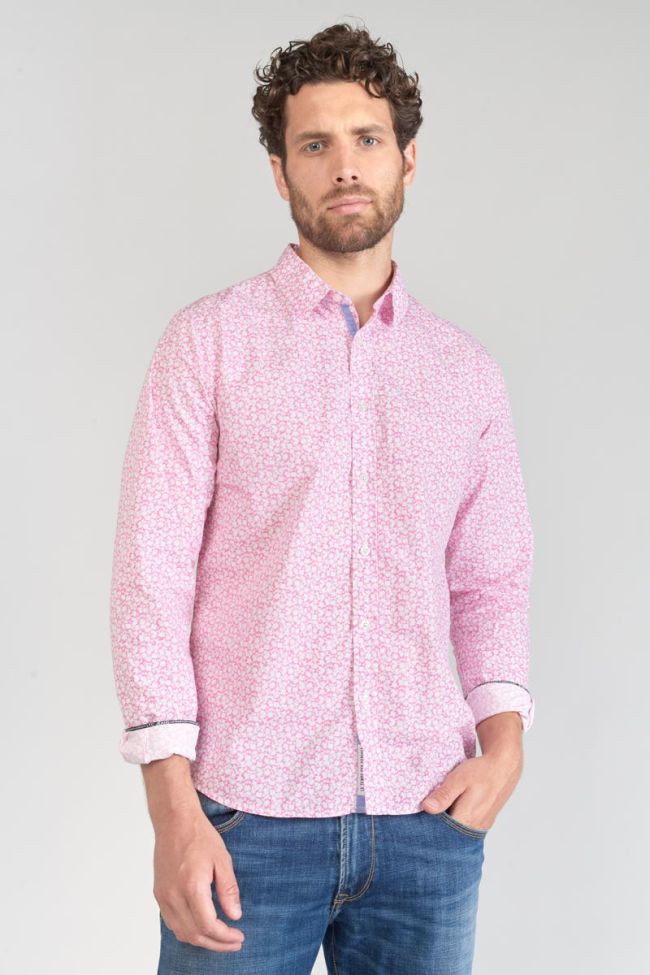 Chemise Brotel rose à motif fleuri