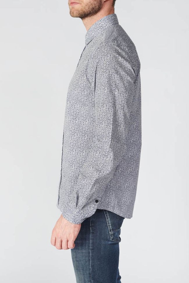 Chemise Dolmu bleu marine à motif fleuri