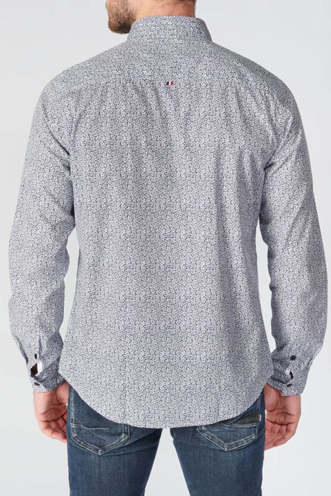 Chemise Dolmu bleu marine à motif fleuri