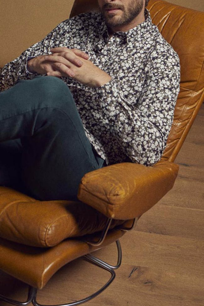 Chemise Fagor kaki à motif fleuri