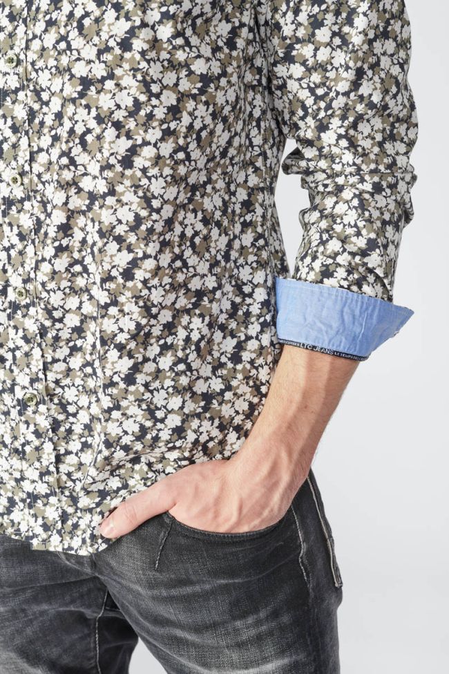 Chemise Fagor kaki à motif fleuri