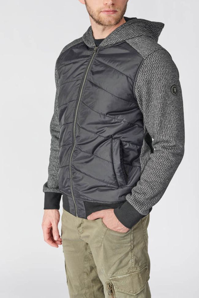 Veste bi-matière Solis noire et grise