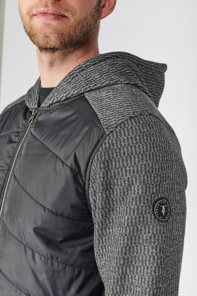 Veste bi-matière Solis noire et grise