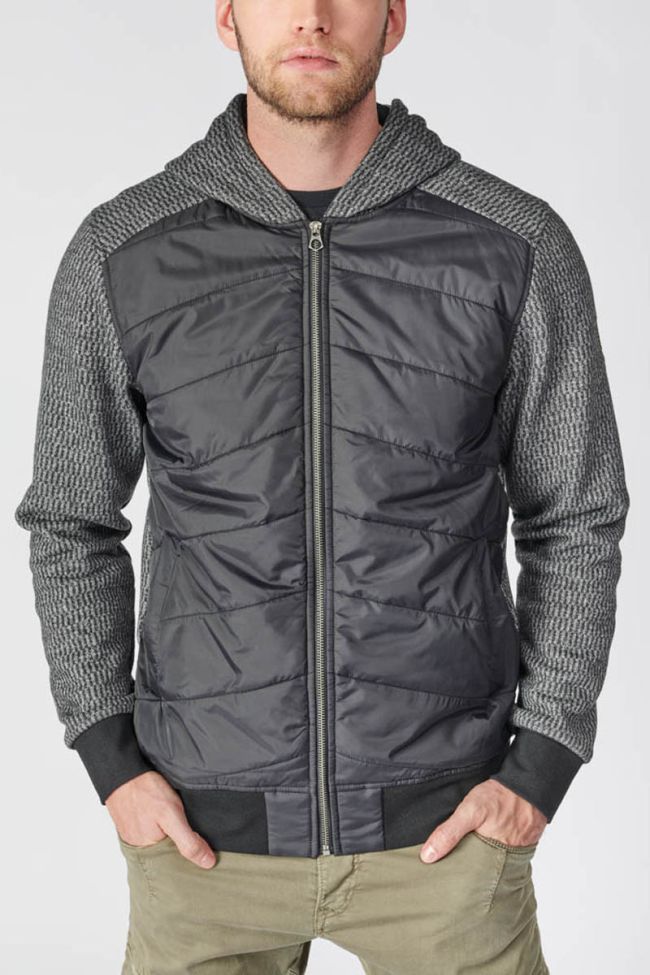 Veste bi-matière Solis noire et grise