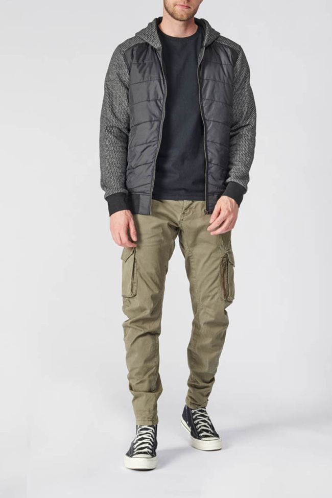 Veste bi-matière Solis noire et grise