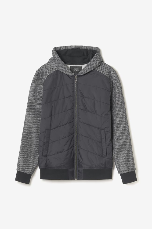 Veste bi-matière Solis noire et grise