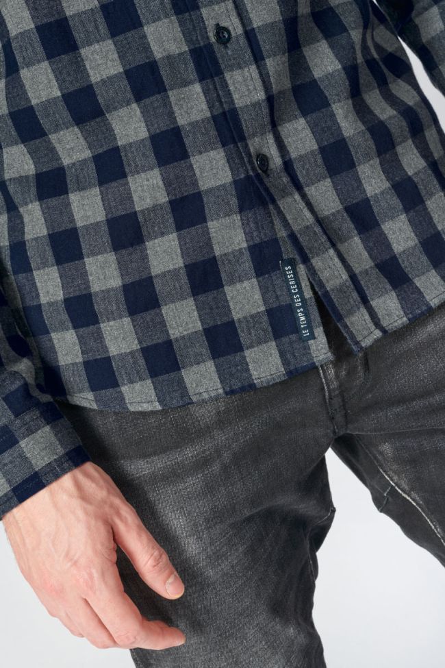 Chemise Tivex à carreaux bleu marine et gris