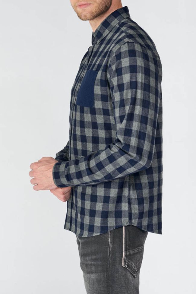 Chemise Tivex à carreaux bleu marine et gris