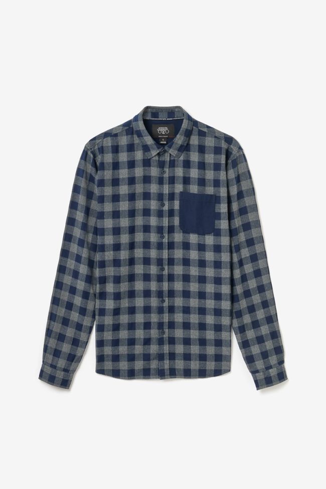 Chemise Tivex à carreaux bleu marine et gris
