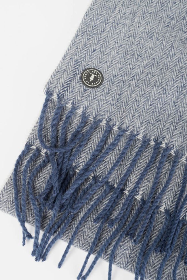 Echarpe Vanel à chevrons bleu marine