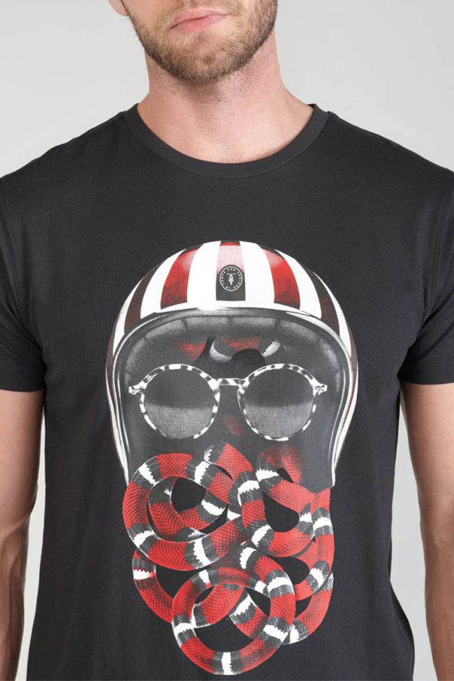 T-shirt Velk noir imprimé