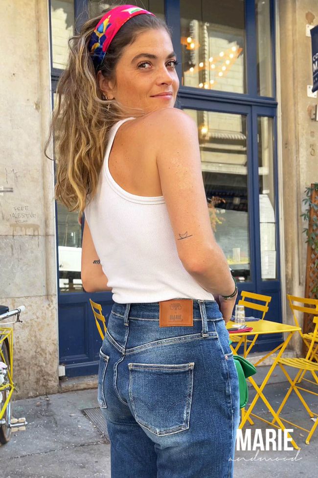 COLLAB @MARIEANDMOOD Woman 400/17 mom jeans destroy bleu N°2