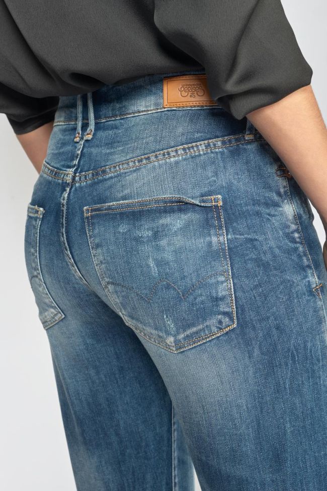 Jeans 400/18 mom Basic taille haute 7/8ème destroy vintage bleu N°3
