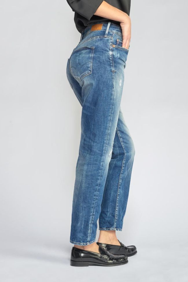 Jeans 400/18 mom Basic taille haute 7/8ème destroy vintage bleu N°3