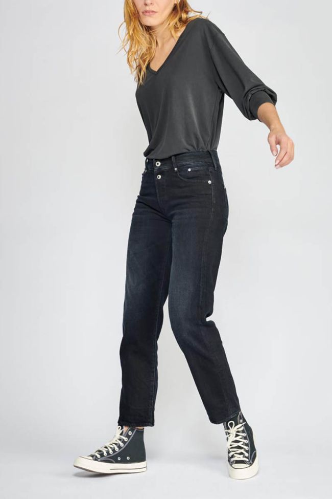Jeans 400/18 mom Basic taille haute 7/8ème bleu-noir N°1