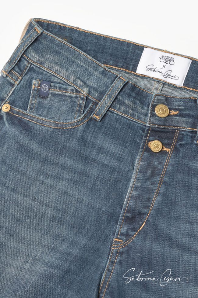 COLLAB @SABRINACSARI Roma 400/19 mom taille haute jeans bleu N°1