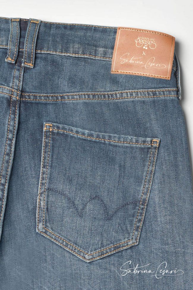 COLLAB @SABRINACSARI Roma 400/19 mom taille haute jeans bleu N°1