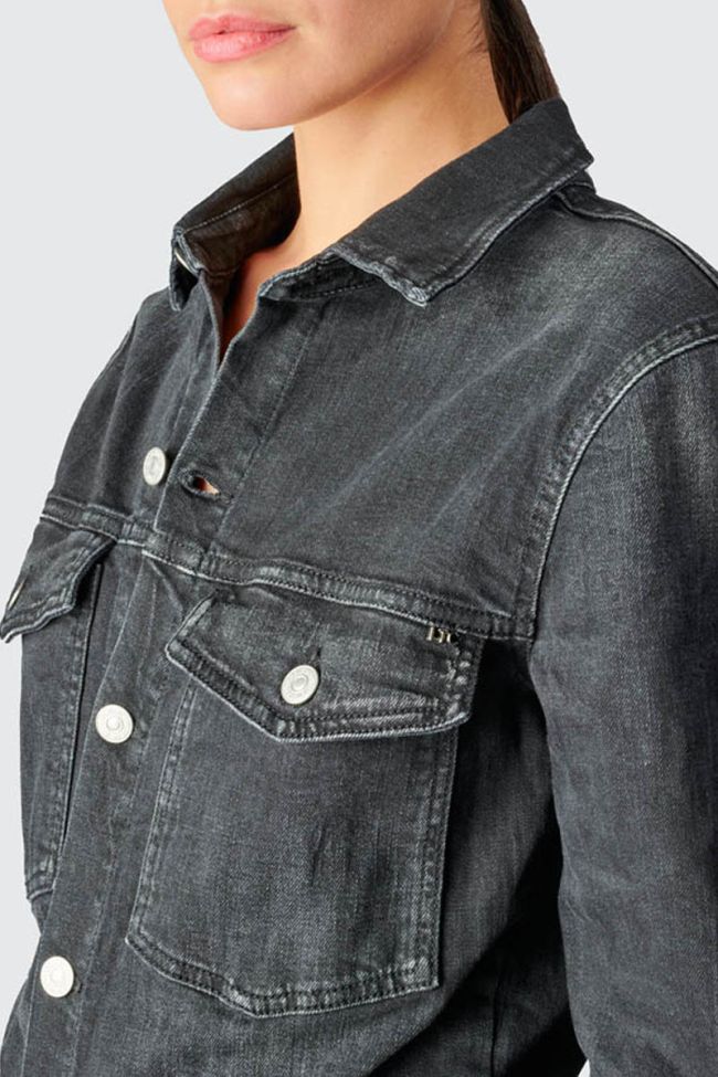 Combinaison à fermeture asymétrique Cosa en jeans noir délavé