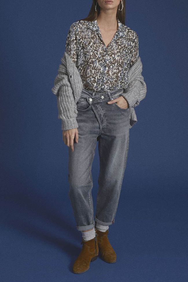 Jeans boyfit Cosy 7/8ème gris N°3