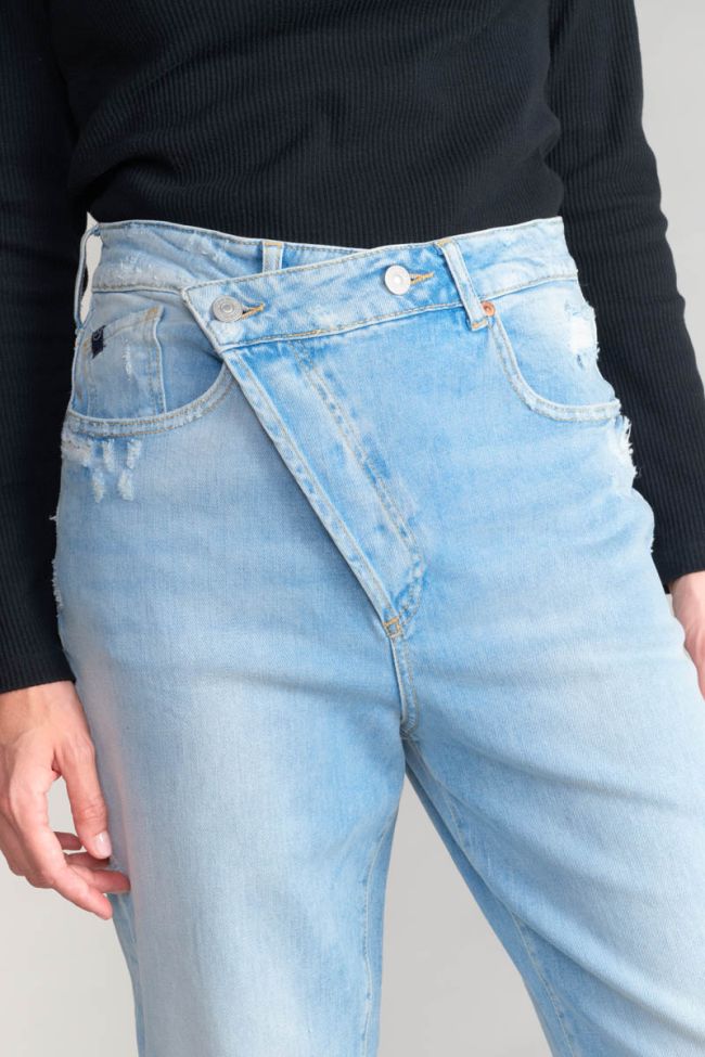 Jeans boyfit Cosy 7/8ème destroy bleu N°5