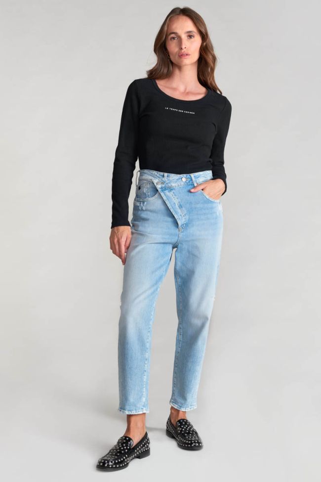 Jeans boyfit Cosy 7/8ème destroy bleu N°5