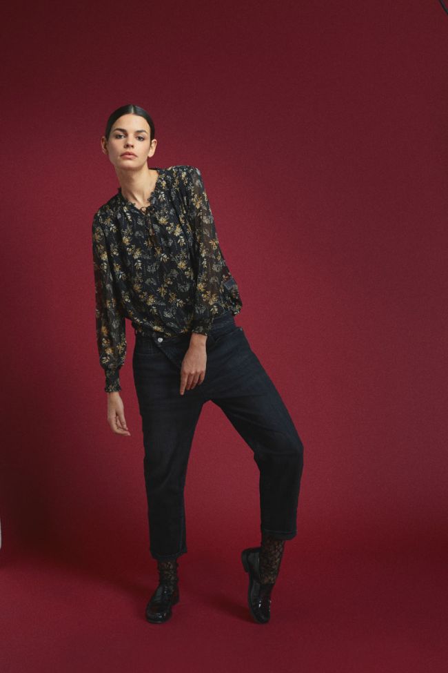 Jeans boyfit Cosy 7/8ème noir N°1