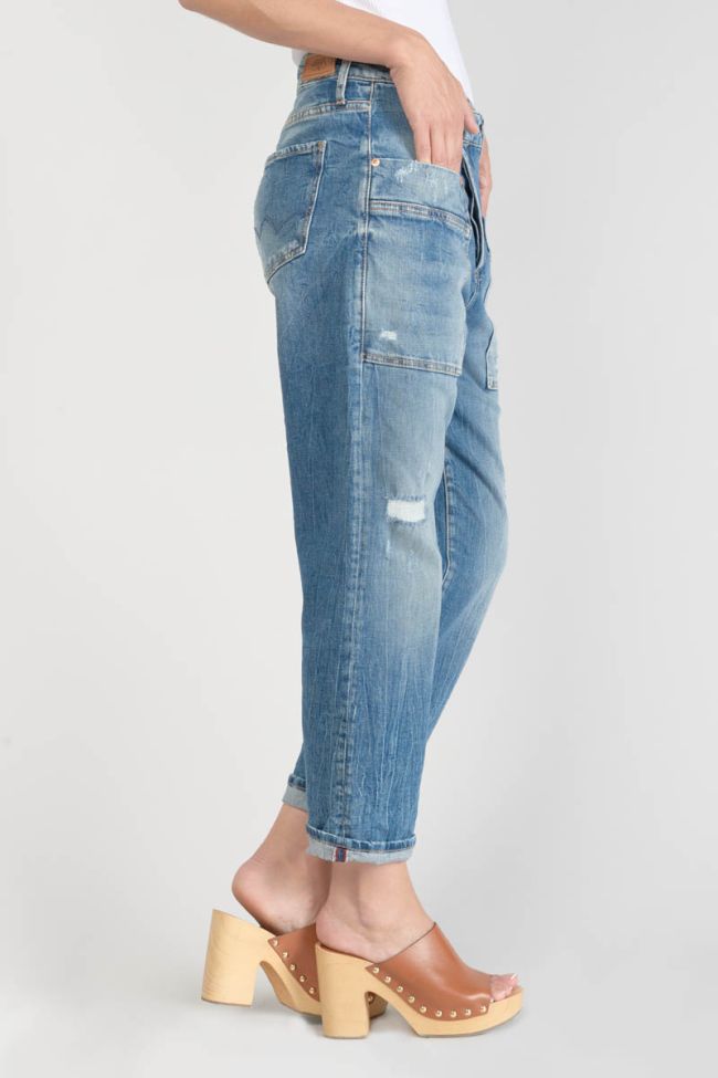 Jeans boyfit Cosy Pocket 7/8ème destroy vintage bleu N°4