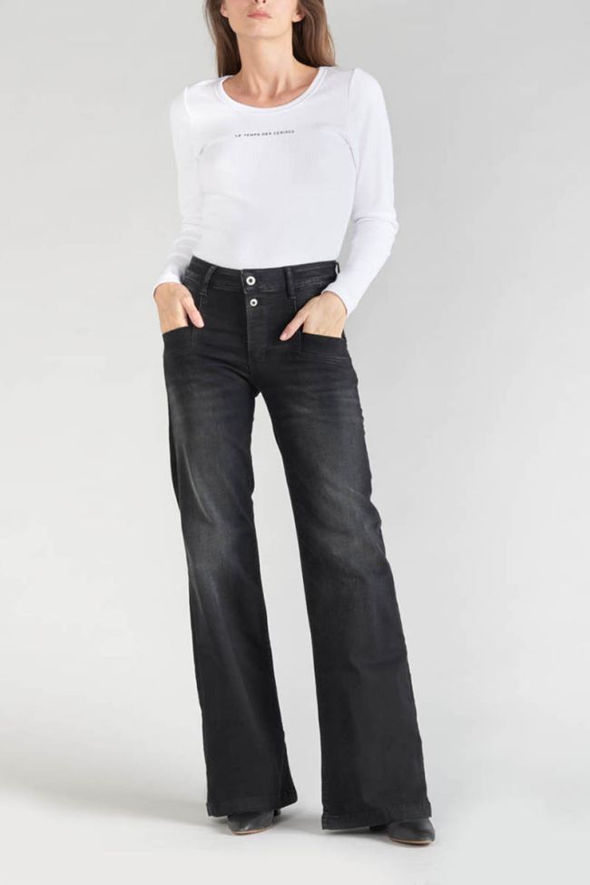Jeans pulp flare Fonzy taille haute noir N°1