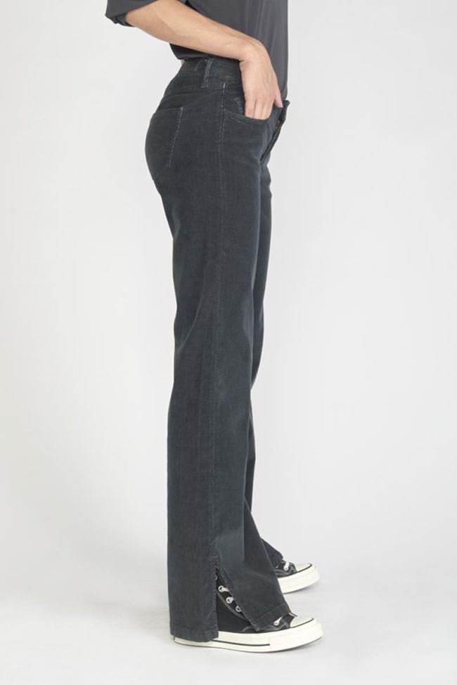 Pantalon flare Fynca en velours côtelé anthracite