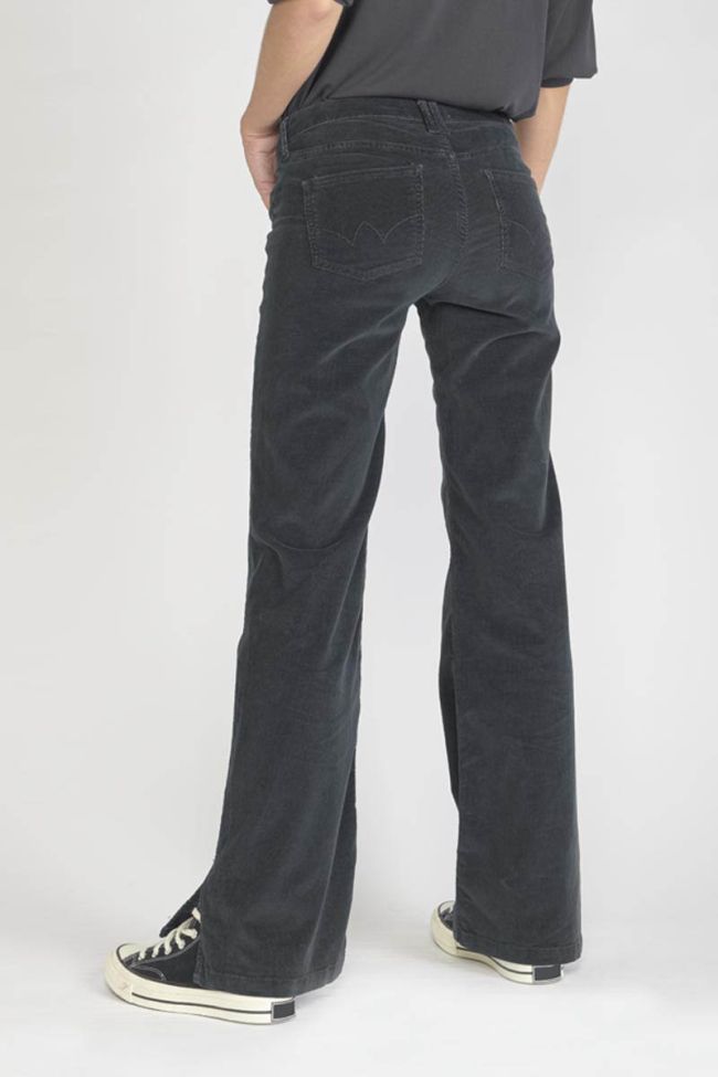 Pantalon flare Fynca en velours côtelé anthracite