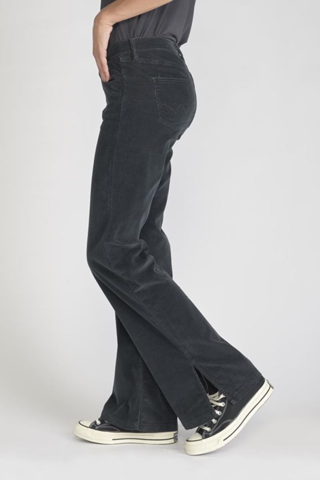 Pantalon flare Fynca en velours côtelé anthracite
