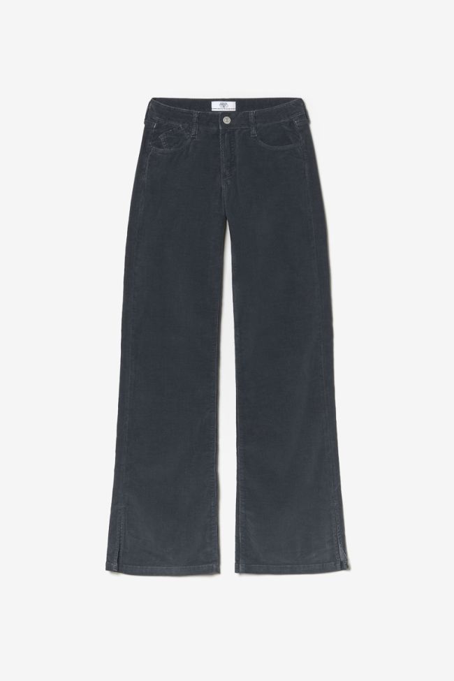 Pantalon flare Fynca en velours côtelé anthracite